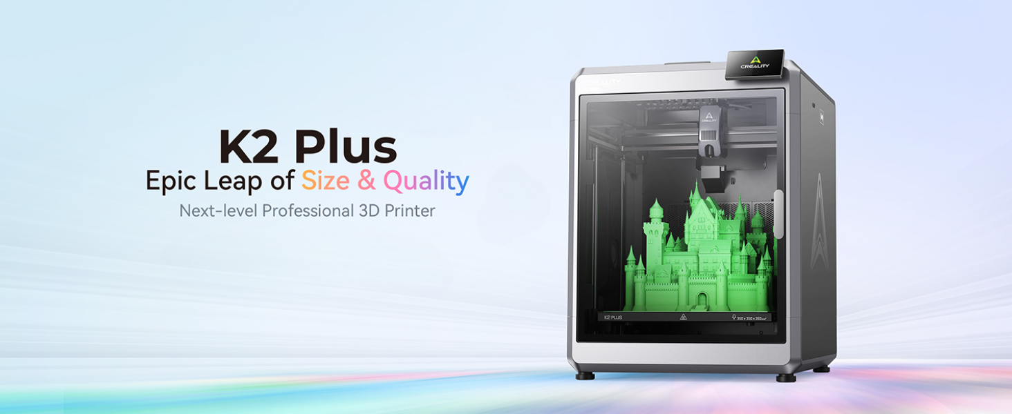 La Creality K2 Plus se posiciona como la solución definitiva en impresión 3D para usuarios avanzados y profesionales que requieren capacidad industrial y máxima versatilidad. Con un volumen de construcción amplio de 350x350x350 mm, esta impresora está específicamente diseñada para producir modelos grandes, piezas complejas y proyectos multicolor que superan los límites de equipos convencionales. Su estructura robusta y sistema de calentamiento activo con mesa calefactora de 800 W y doble sistema de seguridad garantizan una base estable y protegida contra sobrecalentamientos, permitiéndote abordar proyectos de gran escala con absoluta confianza y resultados profesionalmente duraderos.